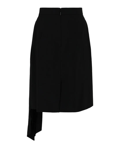 Gucci Draped Wool Skirt Black