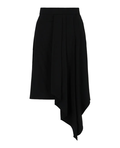 Gucci Draped Wool Skirt Black
