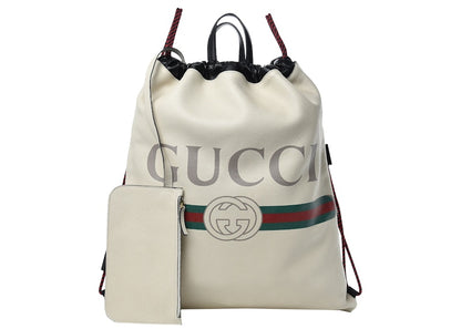 Gucci Drawstring Convertible Backpack Tote Off-White/Cream