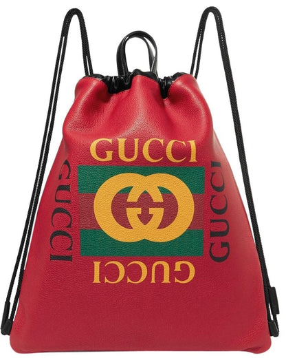 Gucci Drawstring Print Red Multicolor