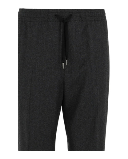 Gucci Drawstring Wool Pants Dark Grey