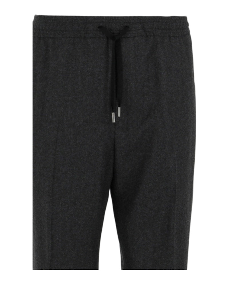Gucci Drawstring Wool Pants Dark Grey