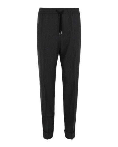 Gucci Drawstring Wool Pants Dark Grey