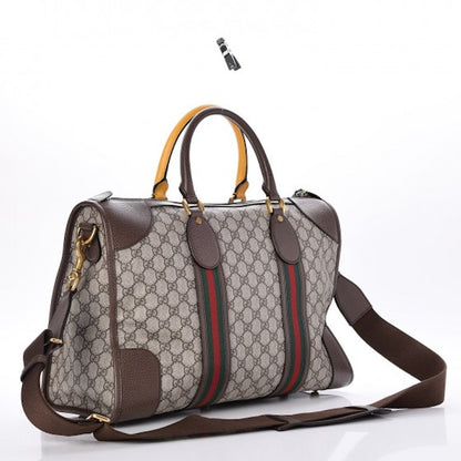 Gucci Duffle Monogram GG Supreme Web Brown
