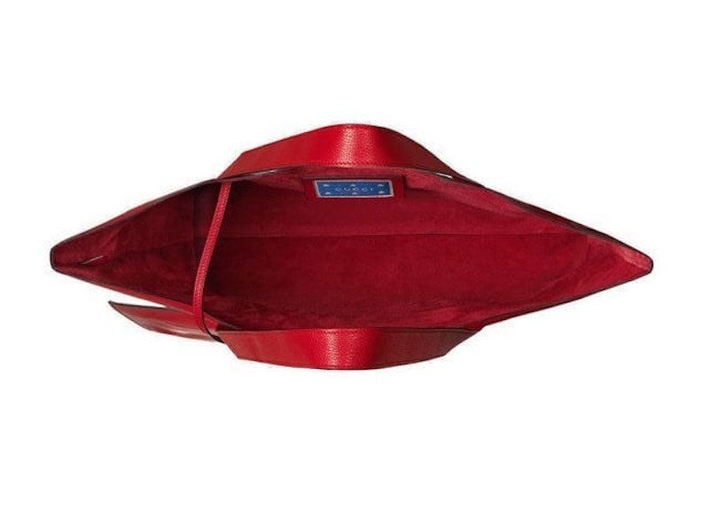 Gucci Elton John Tote "Levon Goodbye" Vinyl EP Cover (With Pouch) Maxi Hibiscus Red