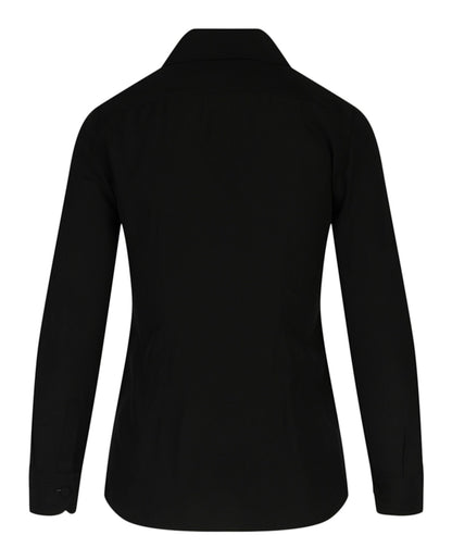 Gucci Embroidered Logo Long Sleeve Blouse Black