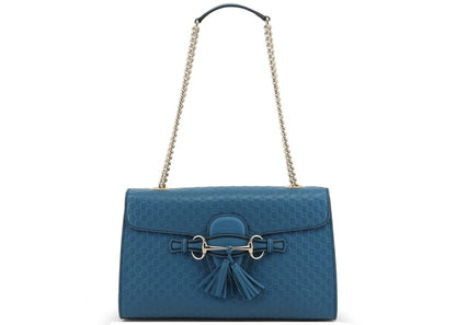 Gucci Emily Chain Shoulder Tote Cobalt Blue