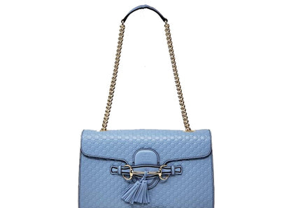 Gucci Emily Shoulder Bag Medium Guccissima Blue