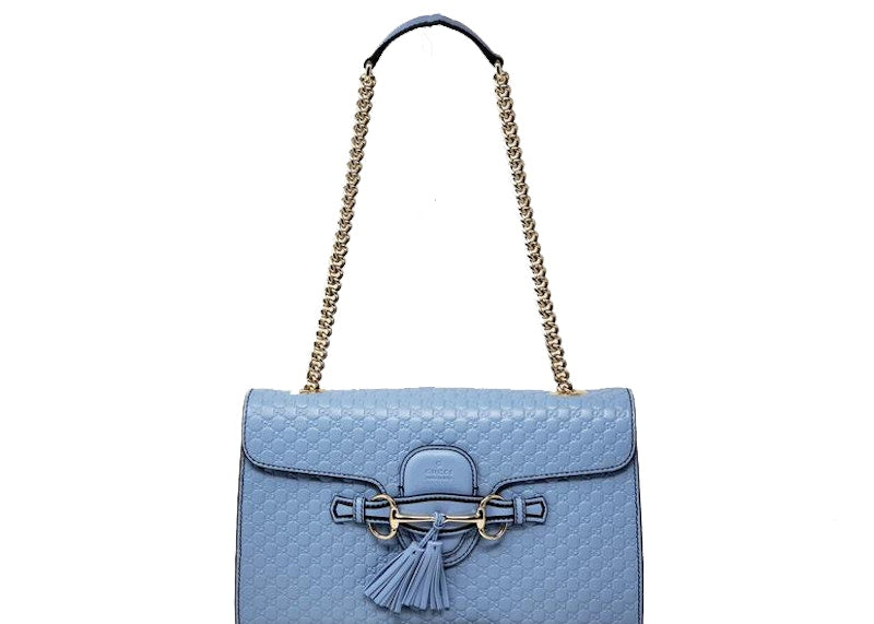 Gucci Emily Shoulder Bag Medium Guccissima Blue