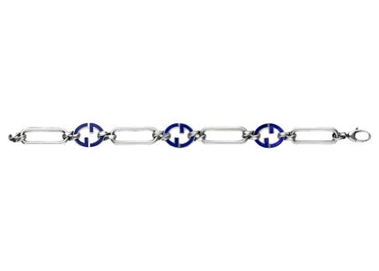 Gucci Enameled Interlocking G Bracelet Silver