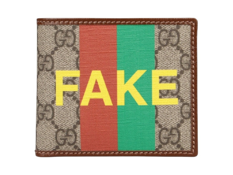 Gucci FAKE' Not Bi-Fold Wallet Brown