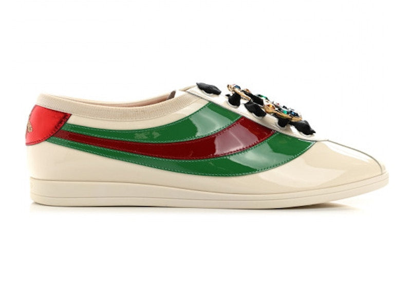 Gucci Falacer Patent Leather Sneaker White Red Crystal (Women's)