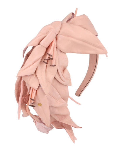 Gucci Faux Floral Leather Headband Pink