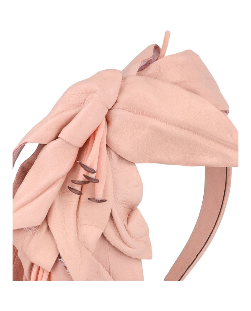 Gucci Faux Floral Leather Headband Pink