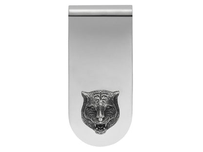 Gucci Feline Head Money Clip Silver
