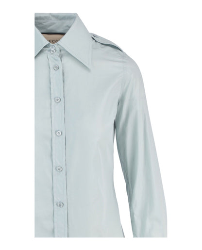 Gucci Fine Cotton Poplin Shirt Blue