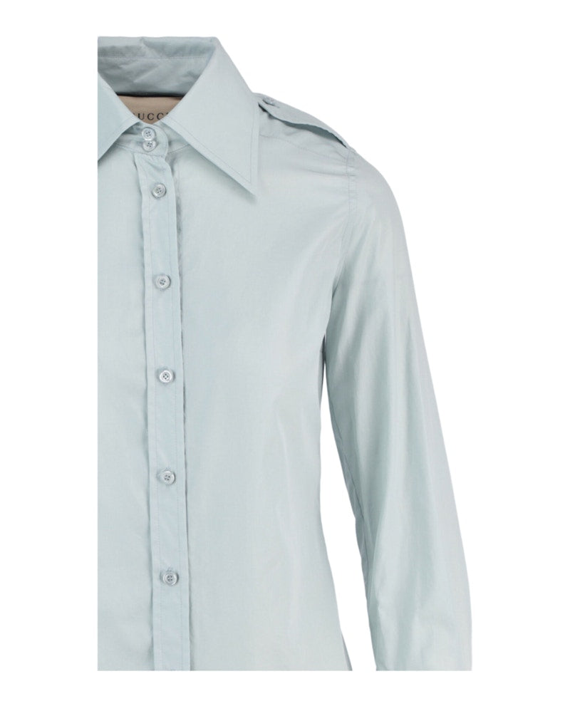 Gucci Fine Cotton Poplin Shirt Blue