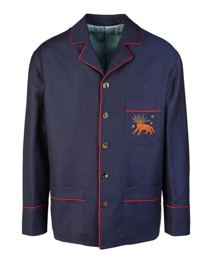 Gucci Fine Dots Feline Jacket Dark Blue