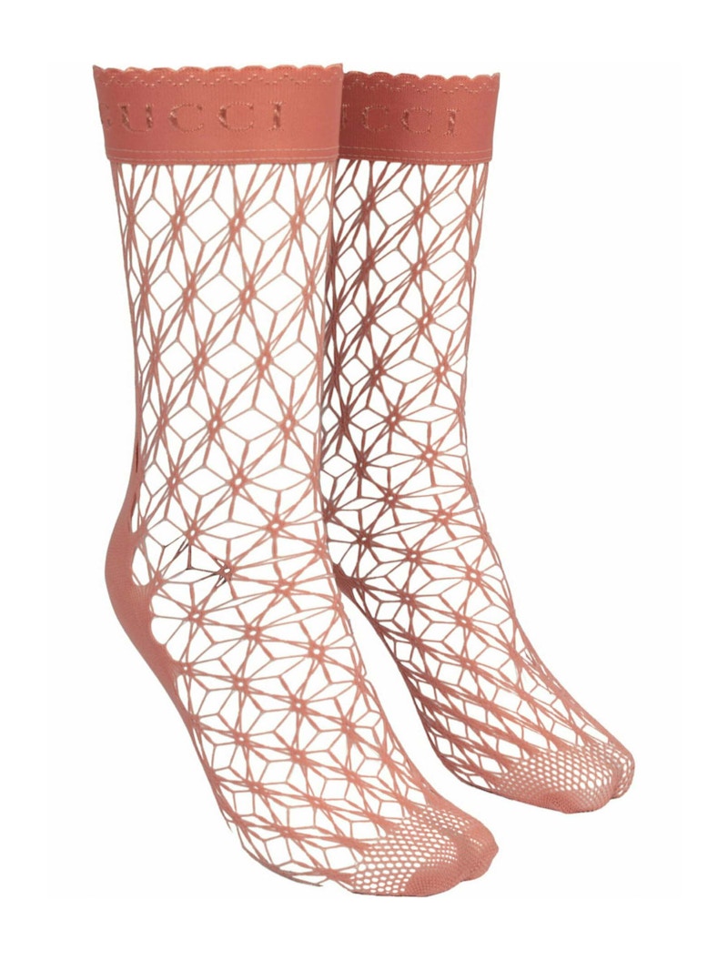 Gucci Fishnet Ankle Socks Pink