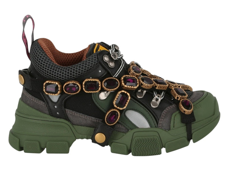 Gucci Flashtrek SEGA Green Removable Crystal (Women's)