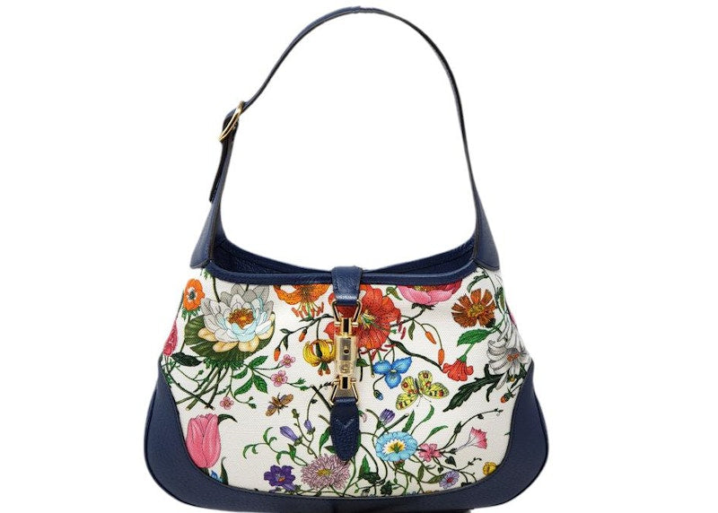 Gucci Flora Shoulder Bag Medium Navy