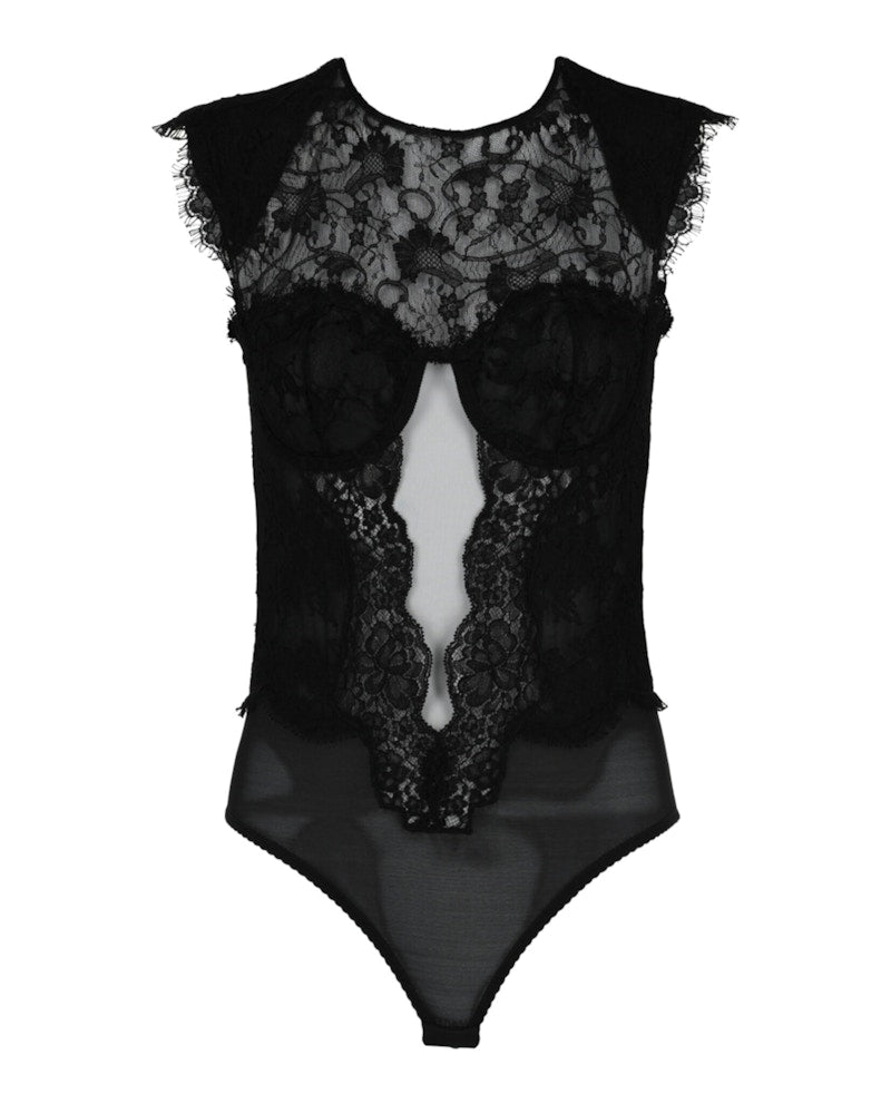 Gucci Floral Lace Bodysuit Black