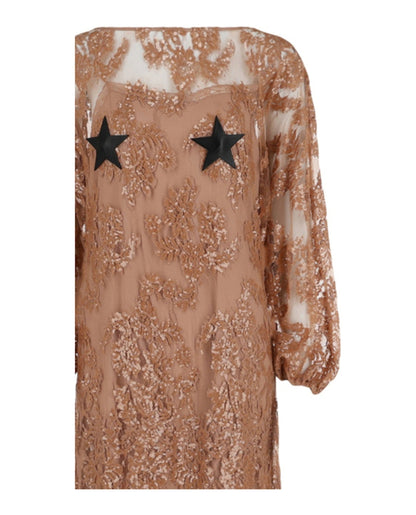 Gucci Floral Lace Dress Brown