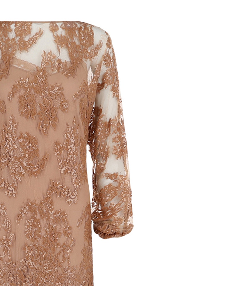 Gucci Floral Lace Dress Brown Multi