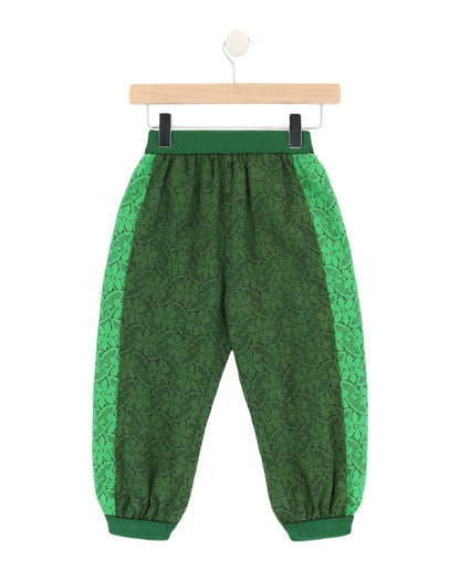 Gucci Floral Lace Joggers Green