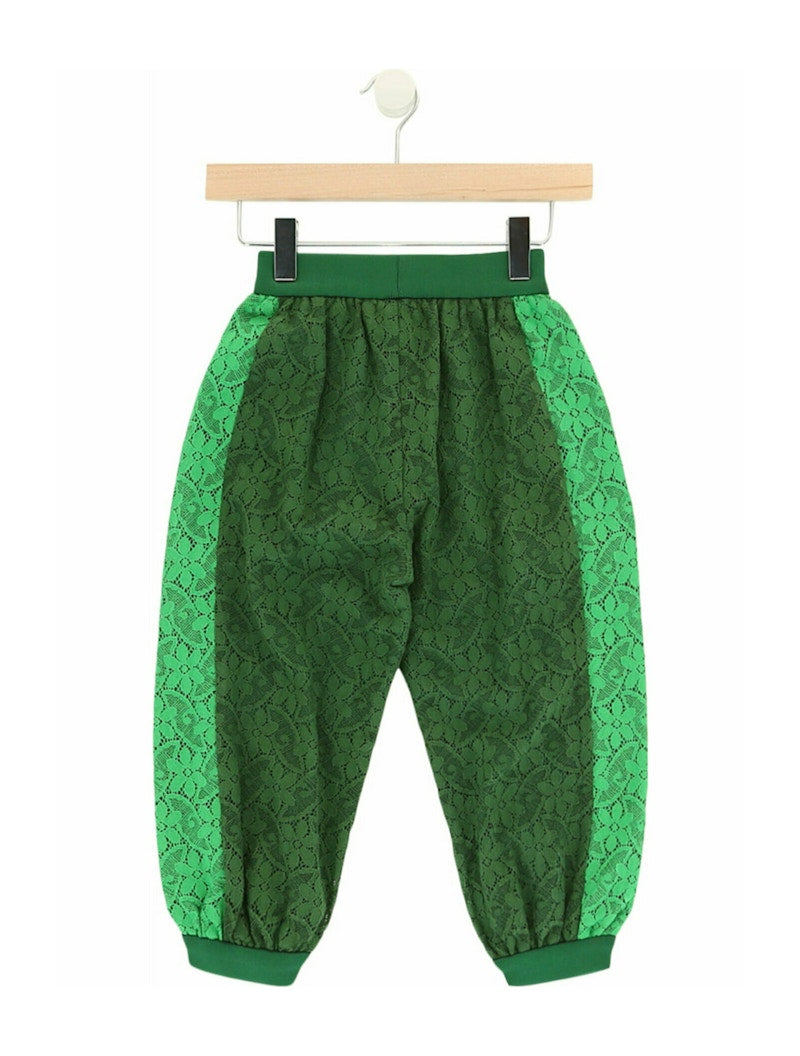 Gucci Floral Lace Joggers Green