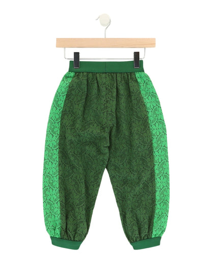 Gucci Floral Lace Joggers Green