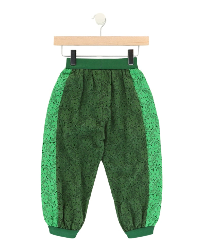 Gucci Floral Lace Joggers Green