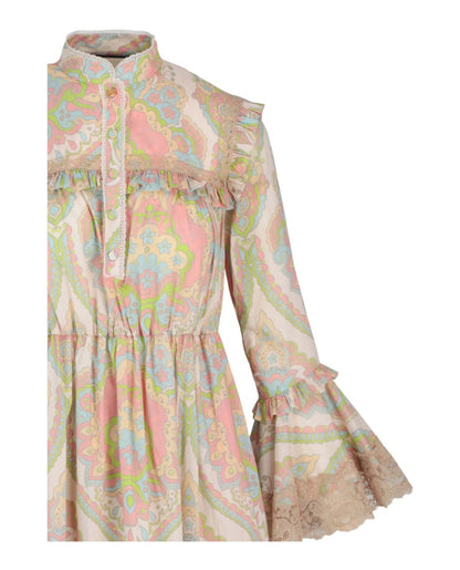 Gucci Floral Lace Maxi Dress Pink