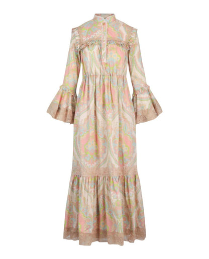 Gucci Floral Lace Maxi Dress Pink