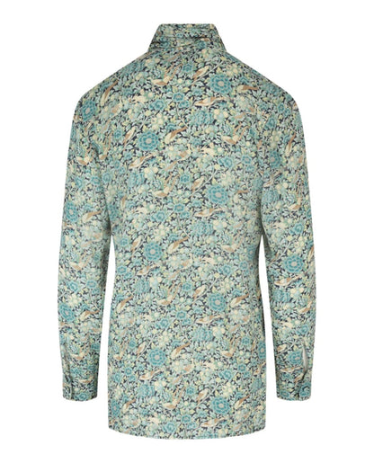 Gucci Floral Print Tie Neck Long Sleeve Blouse Blue