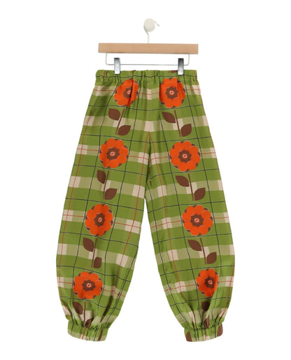 Gucci Floral Silk Pants Green