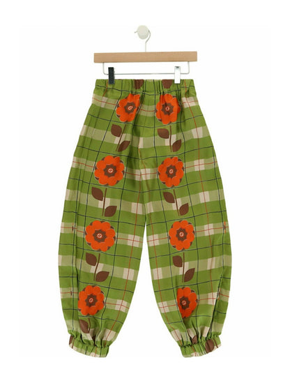 Gucci Floral Silk Pants Green