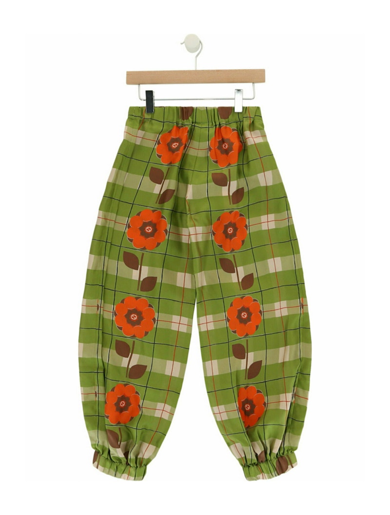 Gucci Floral Silk Pants Green