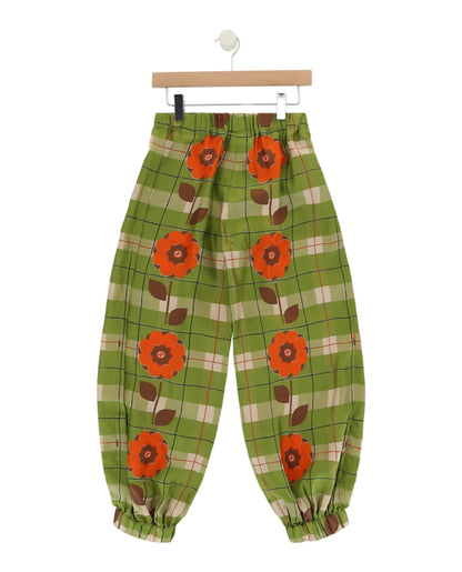 Gucci Floral Silk Pants Green
