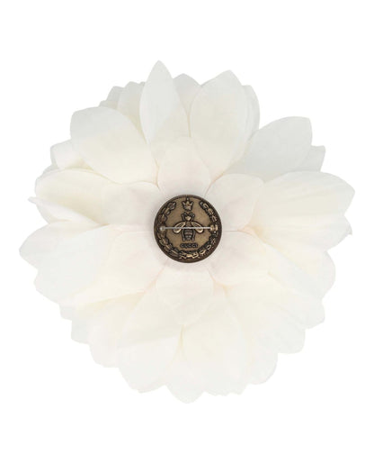 Gucci Flower Silk Brooch White