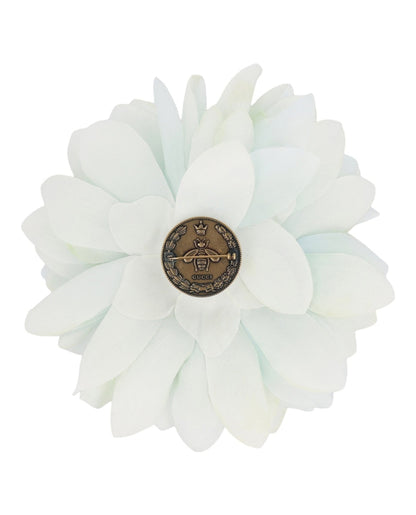 Gucci Flower Silk Brooch White Matte