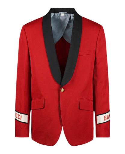Gucci Fo Wool Single-Breasted Blazer Flame