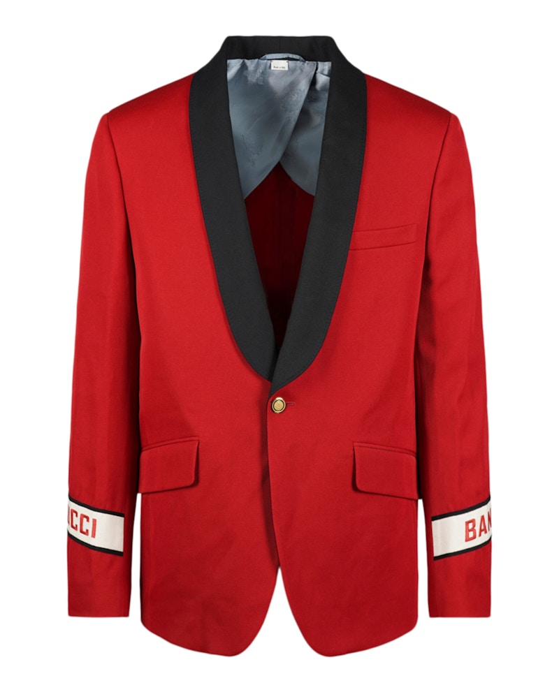 Gucci Fo Wool Single-Breasted Blazer Flame