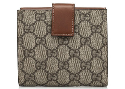 Gucci French Flap Wallet GG Supreme Brown