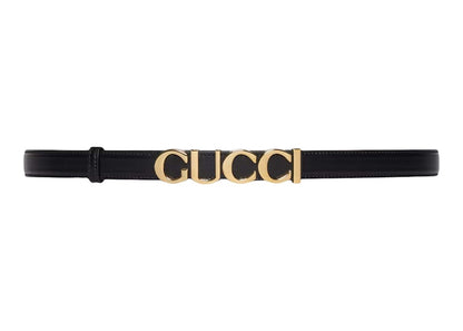 Gucci Buckle Thin Belt Black