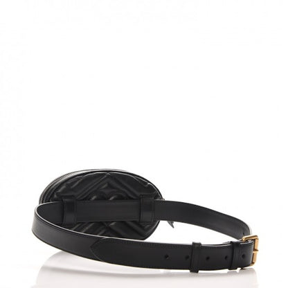 Gucci Animal Studs GG Marmont Belt Matelasse Black