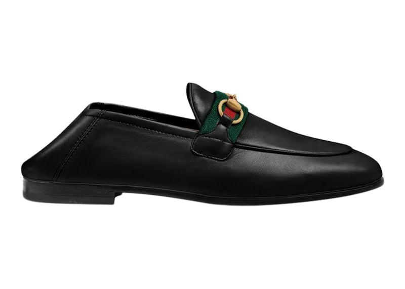 Gucci Slip On Loafer with Web Black Leather
