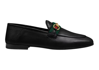 Gucci Slip On Loafer with Web Black Leather
