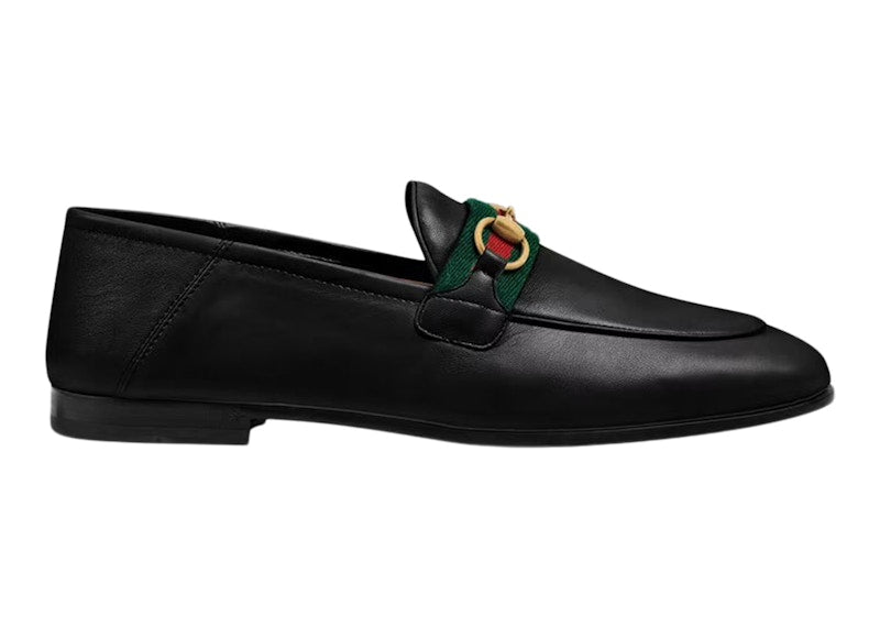 Gucci Slip On Loafer with Web Black Leather
