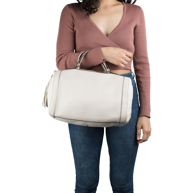 Gucci Soho Boston Bag Satchel Cream